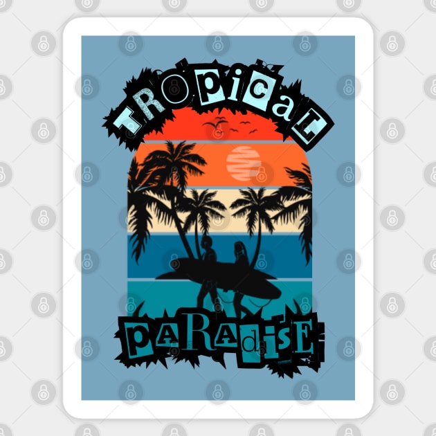 Tropical paradise Sticker by Tharaka Bandara